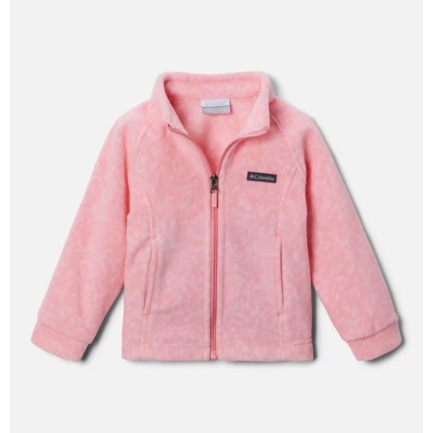 女子幼児 ベントン スプリングス II プリント フリース ジャケット ピンク オーキッド テレイン コロンビア