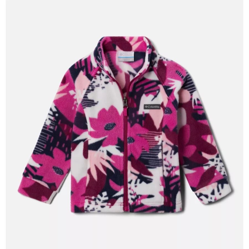 女子幼児 ベントン スプリングス II プリント フリース ジャケット ワイルド フクシア スクラップタニカル コロンビア