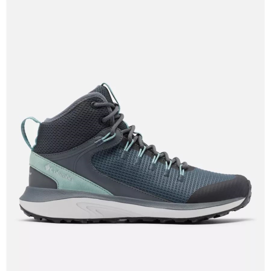 グラファイト/ダスティ グリーン コロンビア ウィメンズ トレイルストーム ミッド ウォータープルーフ シューズ