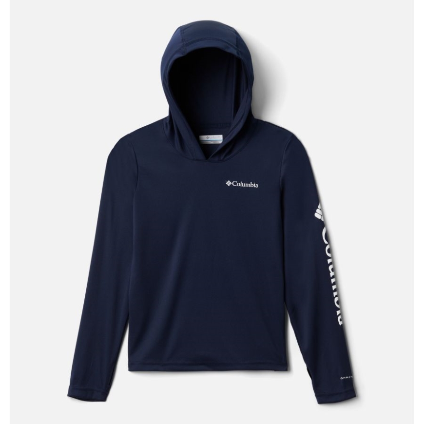 キッズ フォーク ストリーム パーカー コロンビア カレッジネイビー