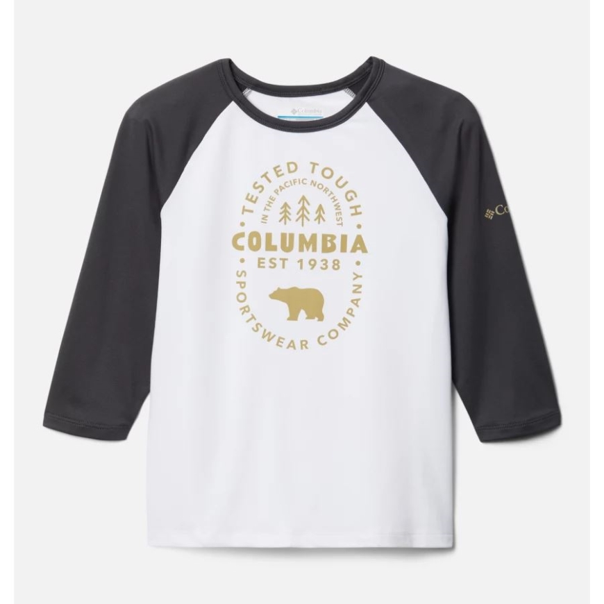 キッズ アウトドア エレメント 七分袖シャツ ホワイト/シャークコロンビア