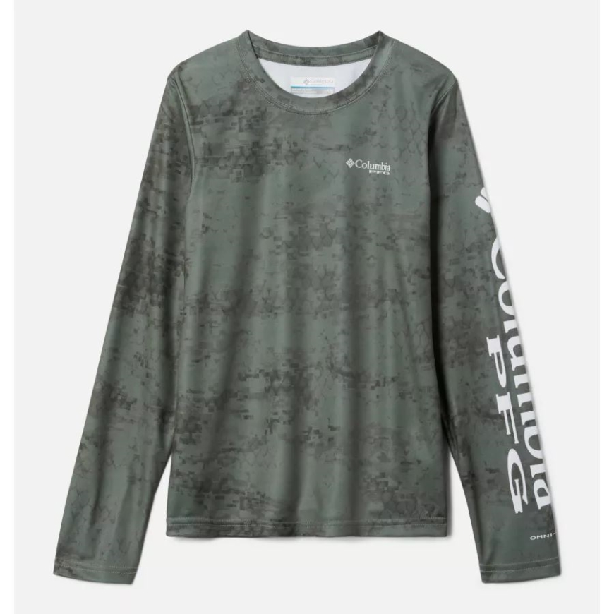 キッズ Pfg スーパーターミナルタックル 長袖シャツ コロンビア サイプレス Pfg カモ