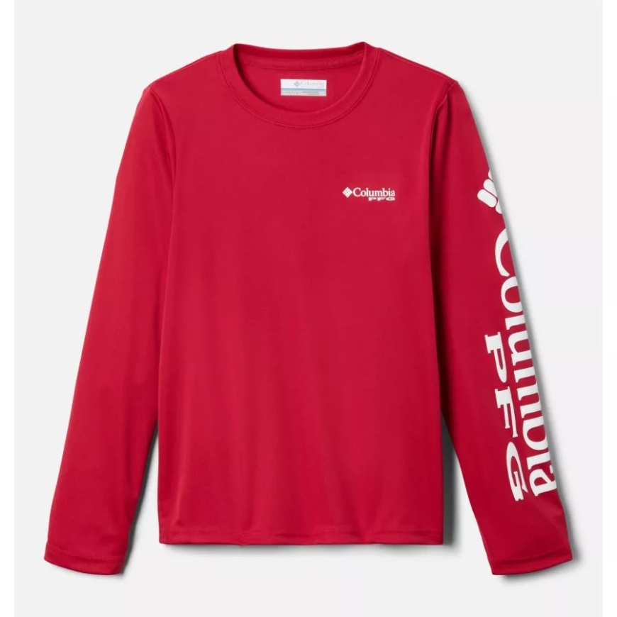 キッズ Pfg ターミナルタックル 長袖Tシャツ コロンビアフューシャラッシュ/ホワイトロゴ