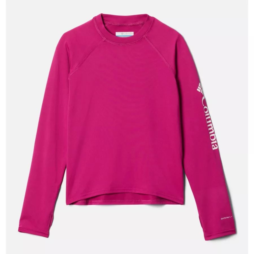 キッズサンディショア長袖サンガードシャツコロンビアワイルドフクシア