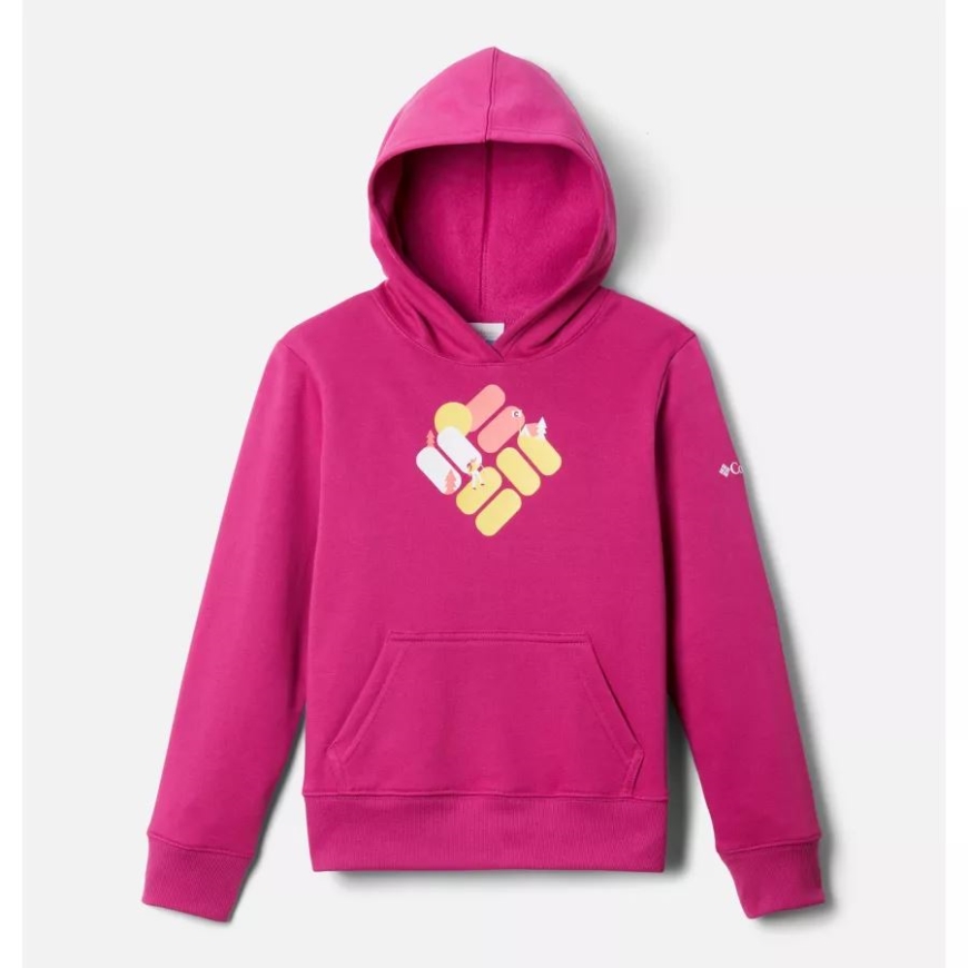 キッズ テイバー ハイツ グラフィック パーカー コロンビア ワイルド フクシア