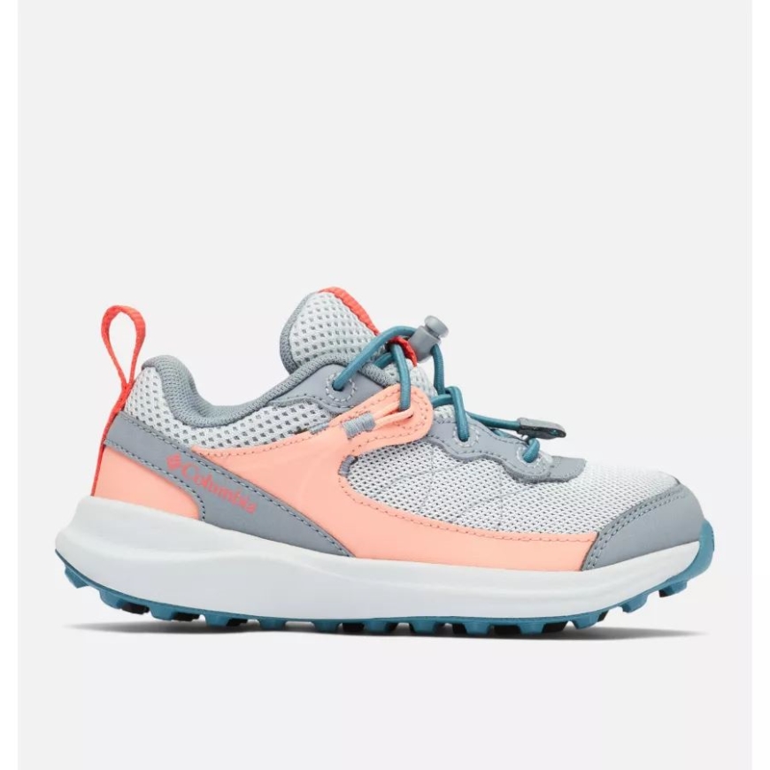 キッズ トレイルストーム ウォーキング シューズ シーラス グレー/レッド ハイビスカス コロンビア