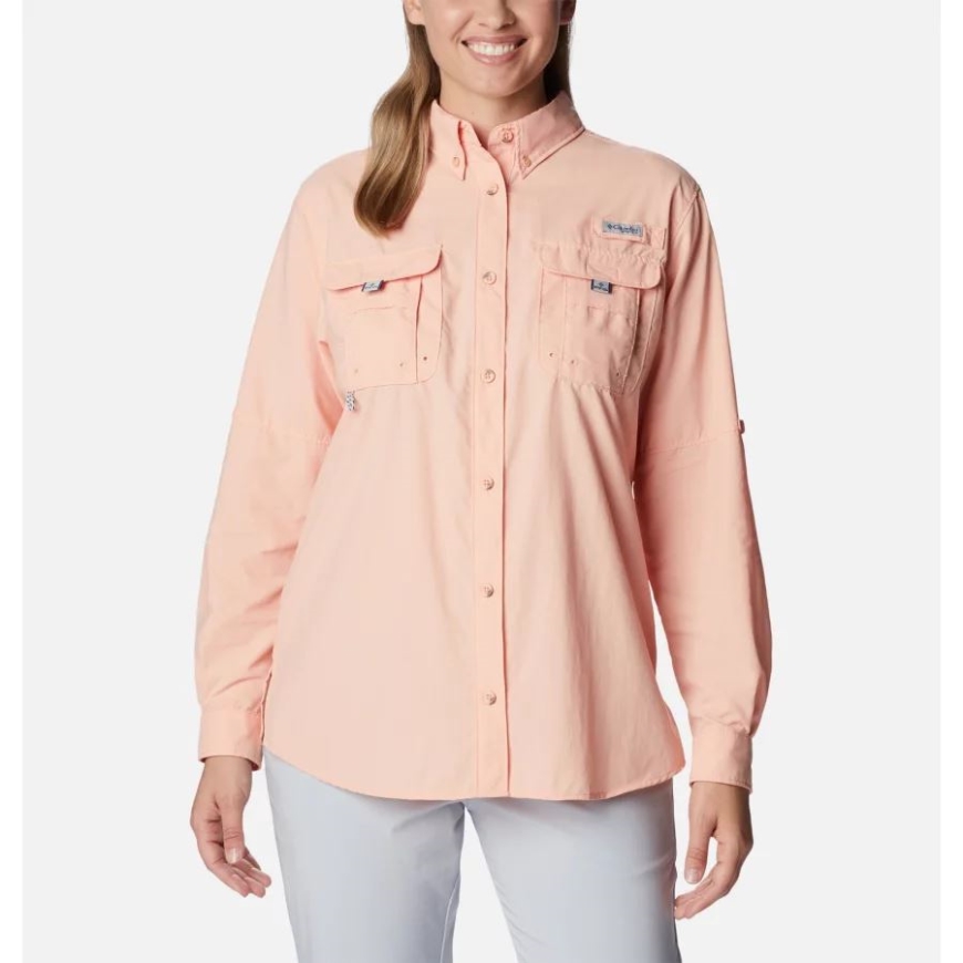 ライト コーラル コロンビア レディース Pfg バハマ ロング スリーブ シャツ