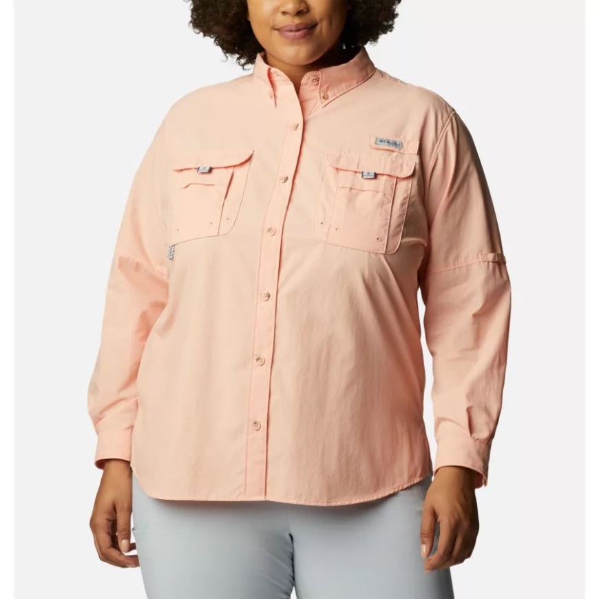 ライトコーラル レディース Pfg バハマ ロングスリーブ プラスサイズ コロンビア