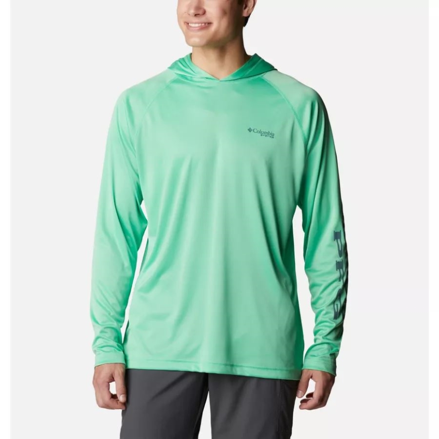 ライト ジェイド/メタル ロゴ コロンビア メンズ Pfg ターミナル タックル パーカー