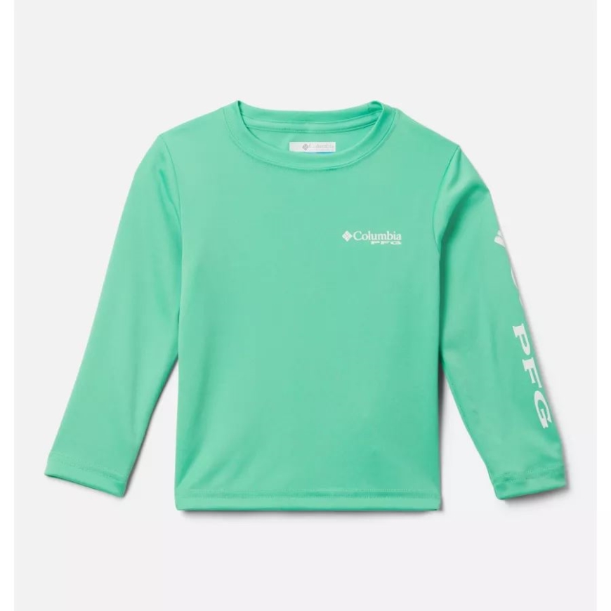ライトジェード/ホワイトロゴ ボーイズ トドラー PFG ターミナルタックル ロングスリーブシャツ コロンビア