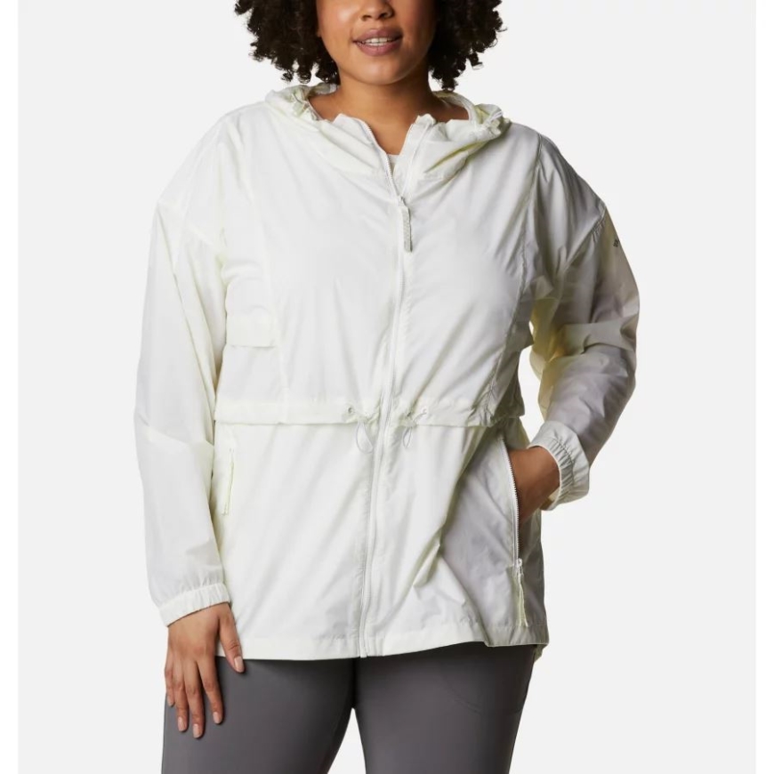 ライム グロウ/ホワイト レディース パンチボウル ジャケット プラス サイズ コロンビア