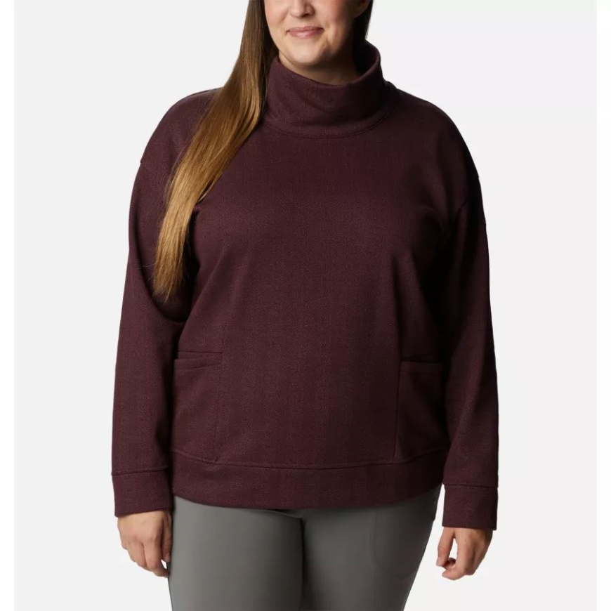 Marionberry ヘリンボーン レディース コロンビア ロッジ ファンネル プルオーバー プラスサイズ コロンビア