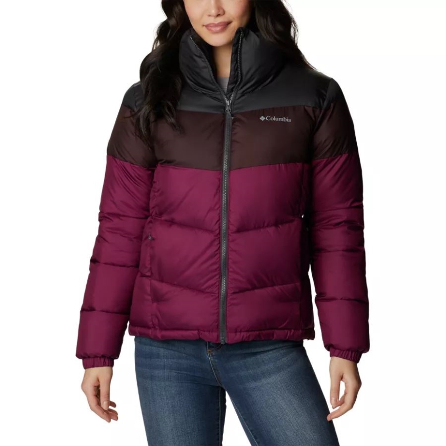 Marionberry/new Cinder/shark レディース パフェクト カラーブロック パファー ジャケット コロンビア
