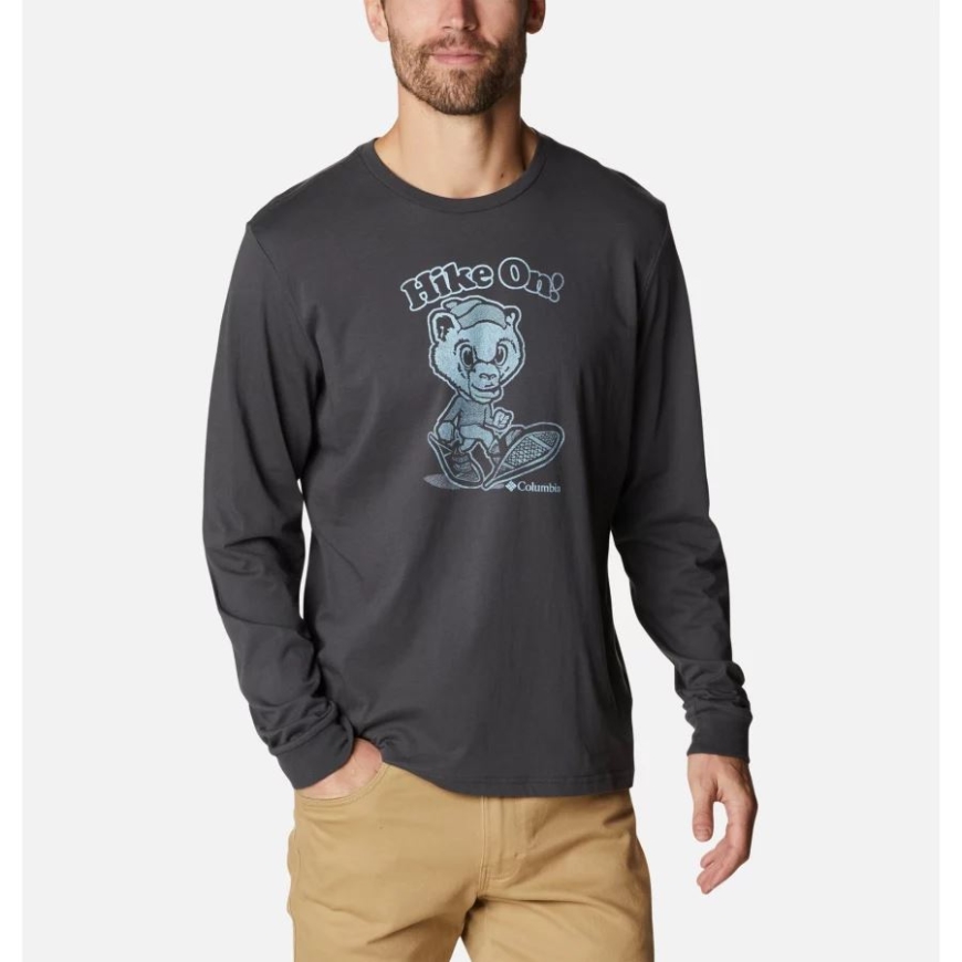 メンズ アプレ ライフスタイル 長袖 グラフィック Tシャツ サメ/ハイキング グリズリー コロンビア
