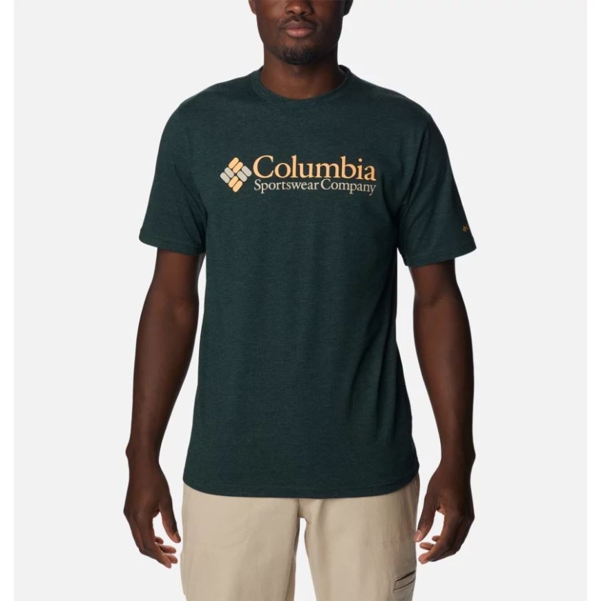 メンズ Csc ベーシック ロゴ ショートスリーブ コロンビア スプルース ヘザー/csc レトロ ロゴ