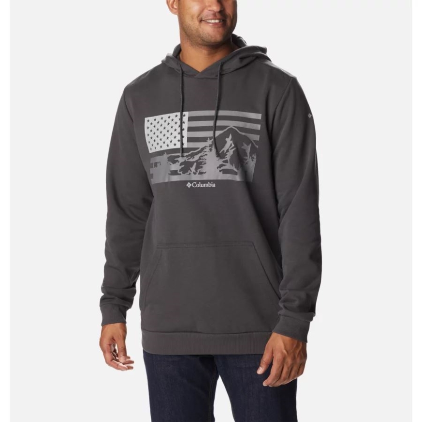 メンズ Csc カントリー ロゴ パーカー コロンビア サメ/米国フード フラグ グラフィック