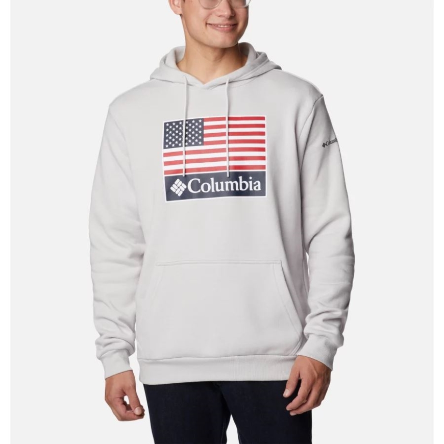 メンズ Csc 国ロゴ パーカー ニンバス グレー/米国旗スタンプ グラフィック コロンビア