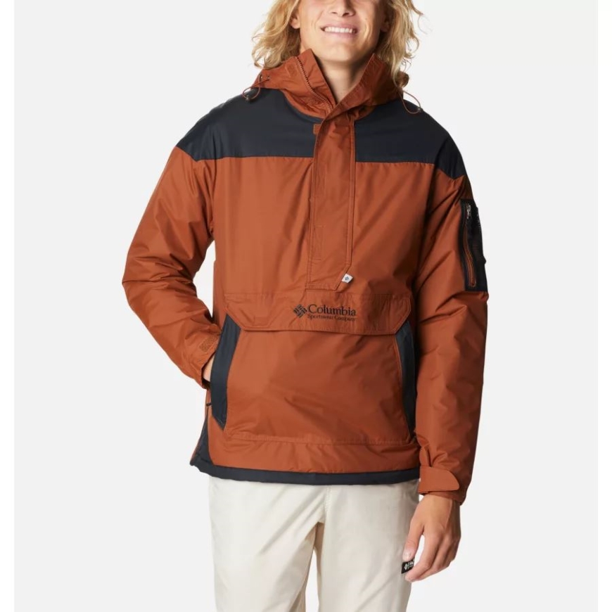 メンズ チャレンジャー プルオーバー アノラック ダーク アンバー/ブラック コロンビア