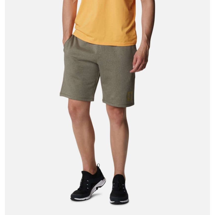 メンズ コロンビア ロゴ フリース ショーツ ストーン グリーン ヘザー コロンビア