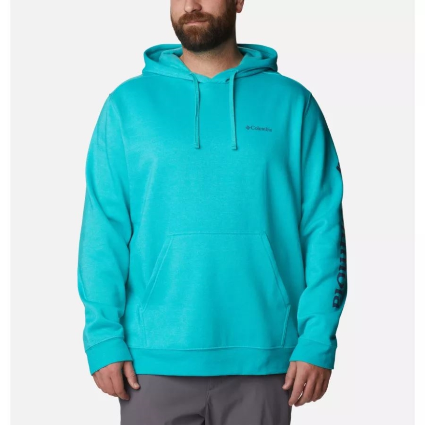 メンズ コロンビア トレック パーカー ビッグ コロンビア ブライト アクア ヘザー/csc スリーブ ロゴ