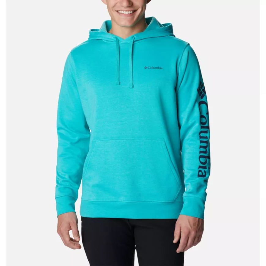 メンズ コロンビア トレック パーカー ブライト アクア ヘザー/csc スリーブ ロゴ コロンビア