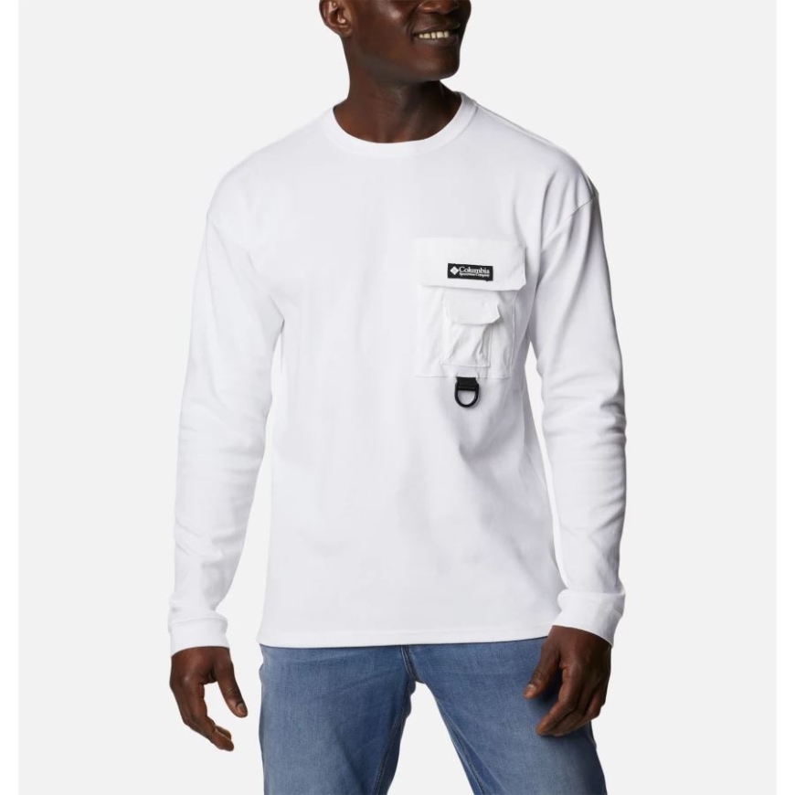 メンズフィールドクリークカジュアルロングスリーブTシャツホワイトコロンビア