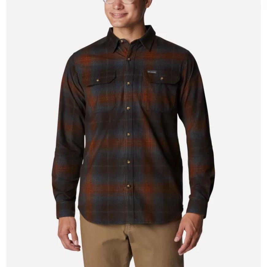 メンズフレアガンユーティリティシャツコロンビアコードバンマルチオンブル