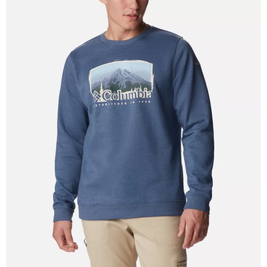 メンズ ハート マウンテン グラフィック クルーネック スウェットシャツ コロンビア Dk Mtn ヘザー/フォギー ヘブン グラフィック