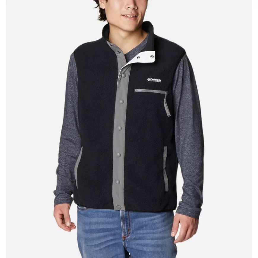 メンズ ヘルベティア ベスト ブラック/シティーグレー コロンビア