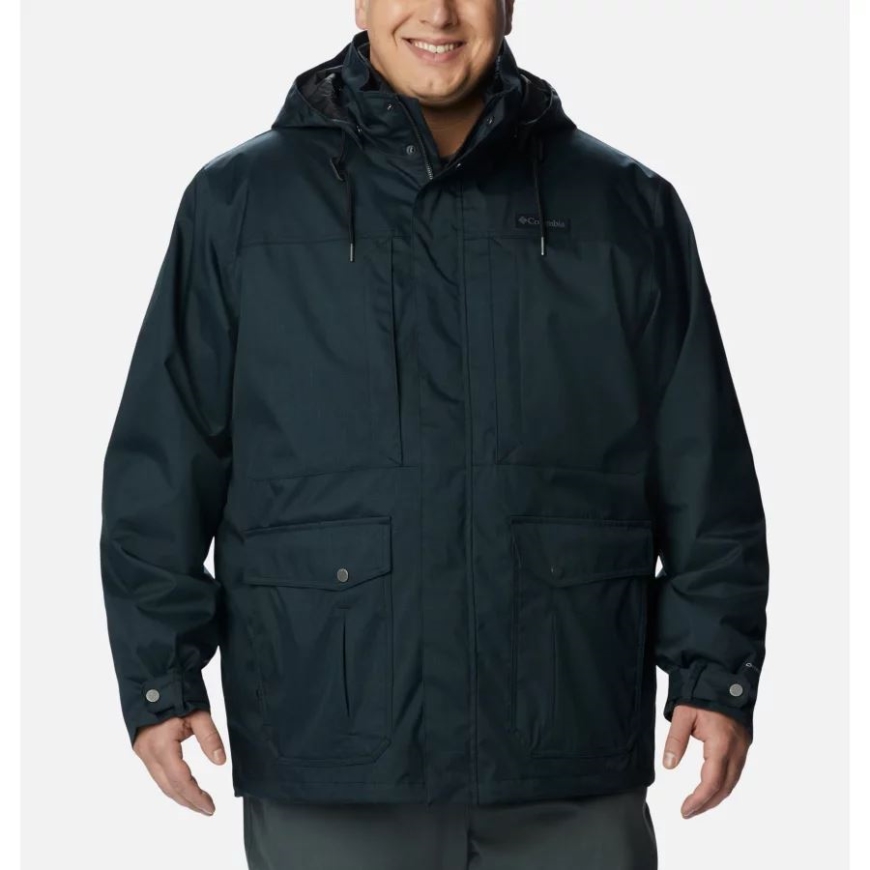 メンズ ホライズンズ パイン 3-in-1 ウォータープルーフ ジャケット エクステンデッド サイズ ブラック コロンビア