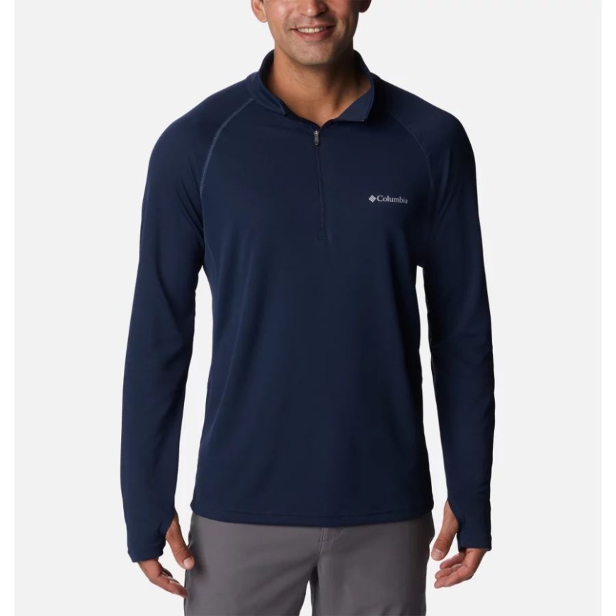 メンズ ナロース ポワント ハーフジップ シャツ カレッジネイビー/ダークマウンテン コロンビア