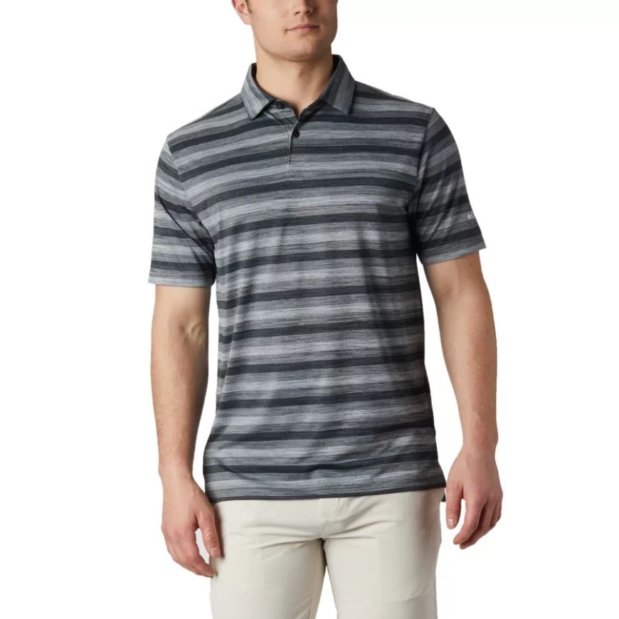 メンズ オムニウィック チャター ポロ ブラック コロンビア