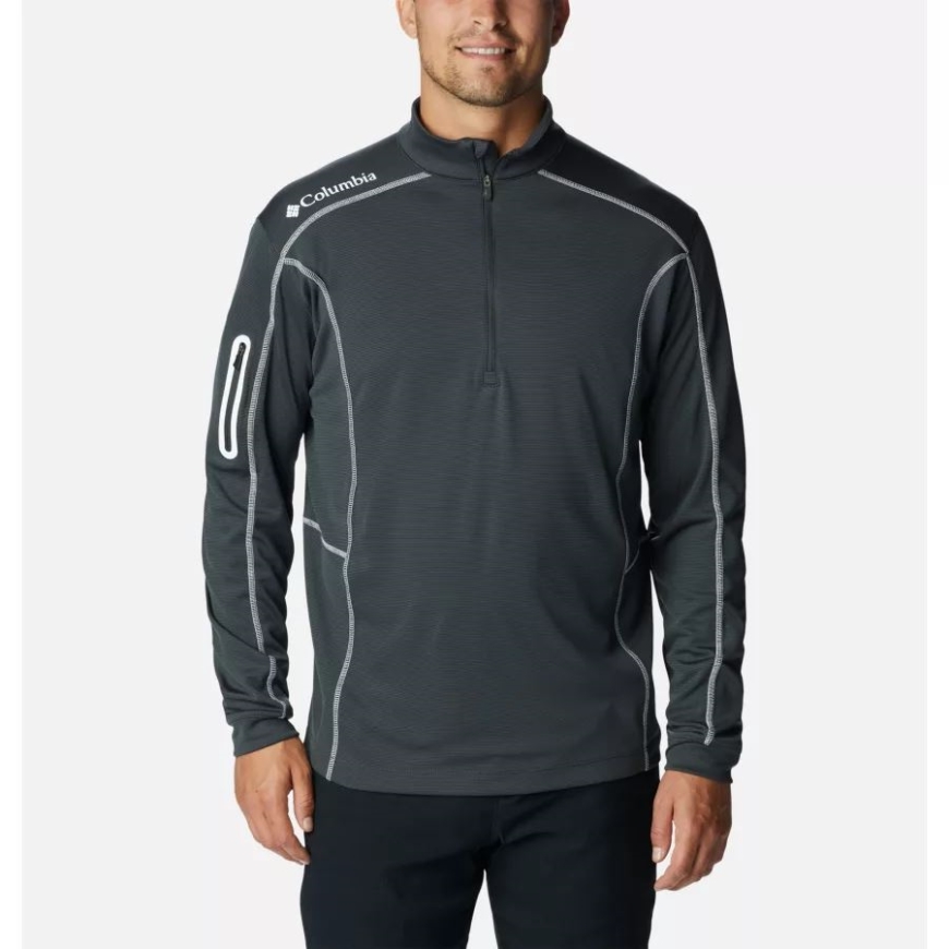 メンズ オムニウィック ショットガン ハーフジップ プルオーバー フォージド アイアン コロンビア