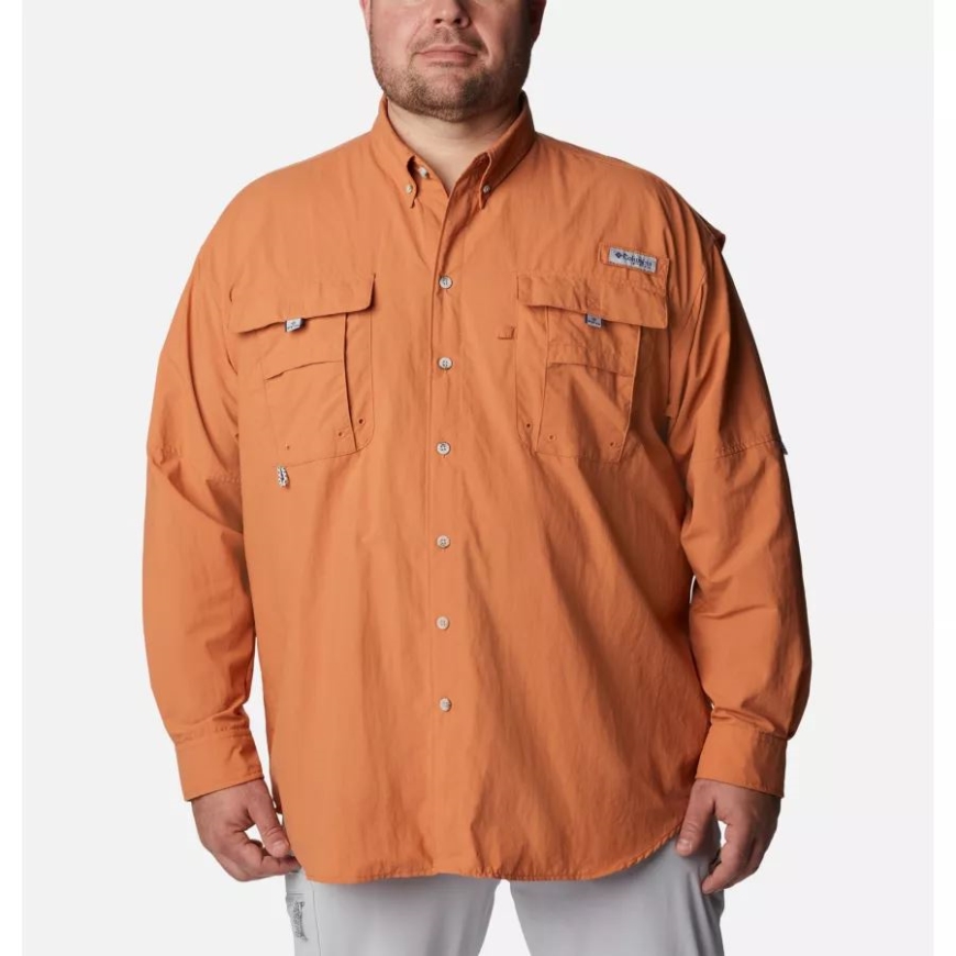 メンズ Pfg バハマ Ii 長袖シャツ ビッグアイランド オレンジ コロンビア