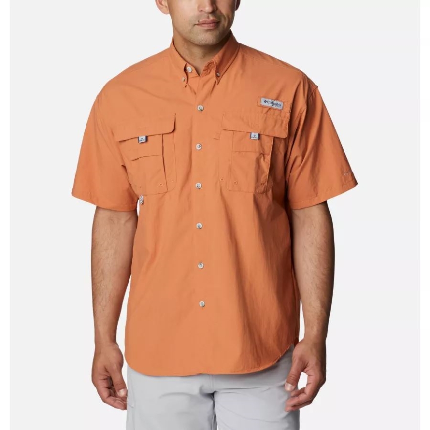 メンズ Pfg バハマ Ii 半袖シャツ コロンビア アイランド オレンジ