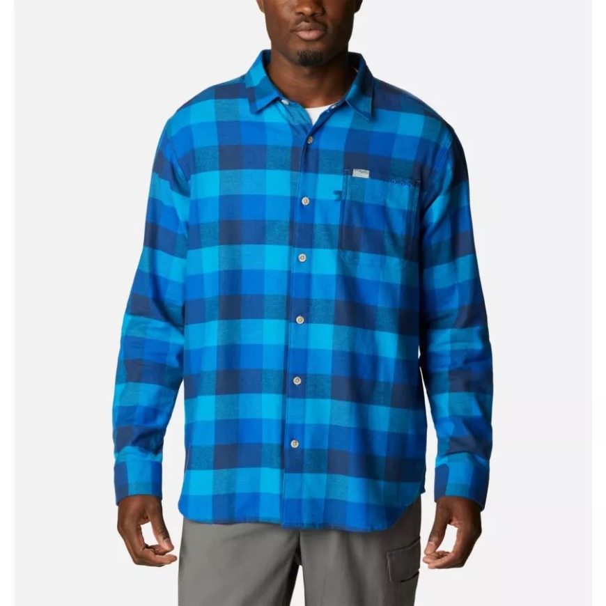 メンズ Pfg スラックタイド フランネル 長袖シャツ カーボン マルチチェック コロンビア