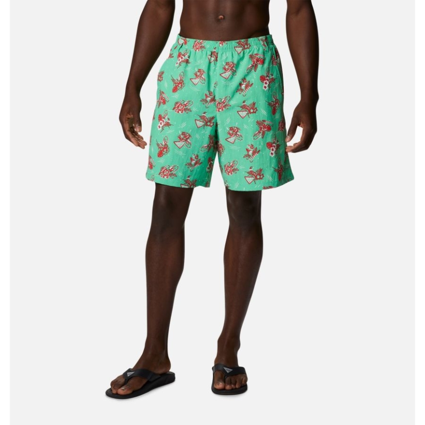 メンズ Pfg スーパー バックキャスト ウォーター ショーツ ライト ジェイド ライト ミー アップ プリント コロンビア