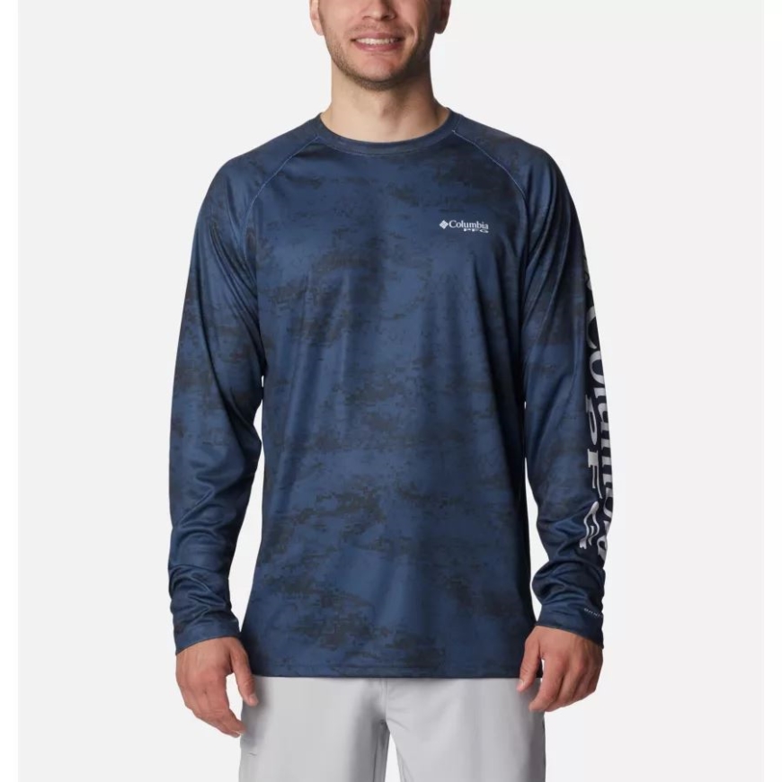 メンズ Pfg スーパー ターミナル タックル 長袖 シャツ カーボン Pfg カモ コロンビア