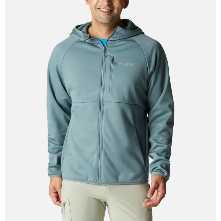 メンズ PFG ターミナル ストレッチ ソフトシェル フード付きジャケット メタル コロンビア