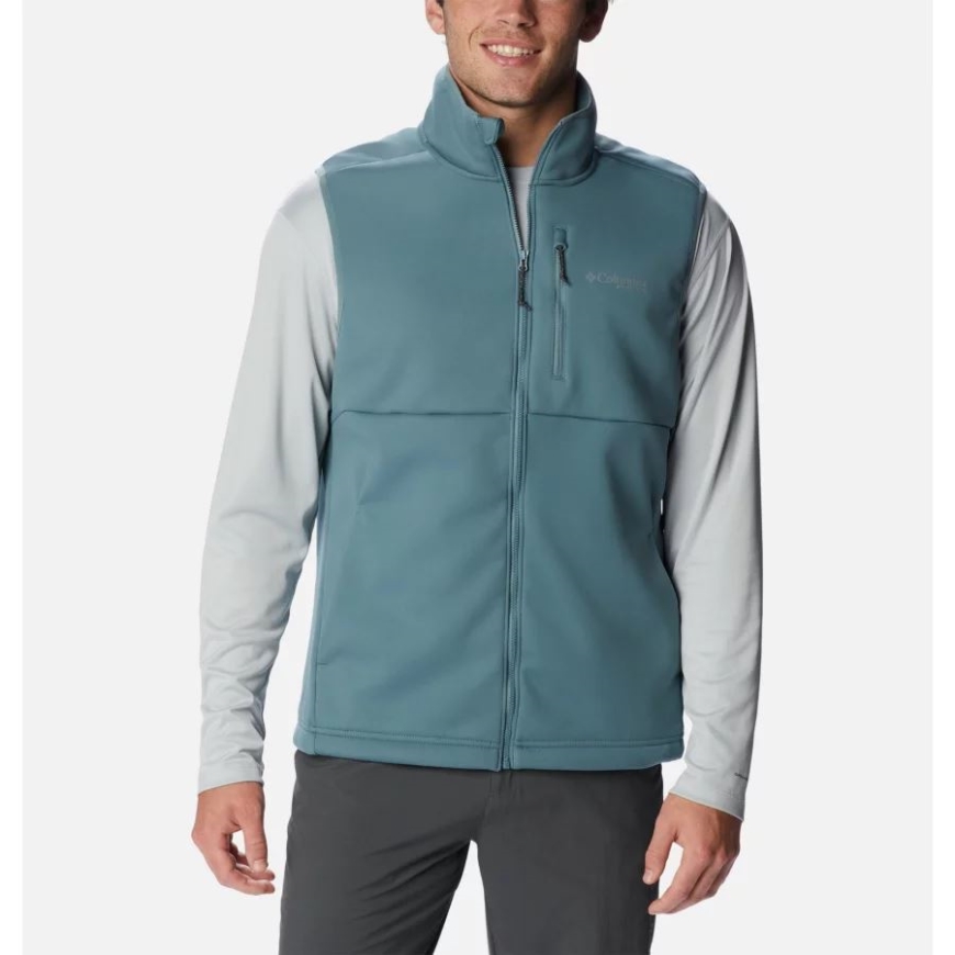 メンズ Pfg ターミナル ストレッチ ソフトシェル ベスト メタル コロンビア