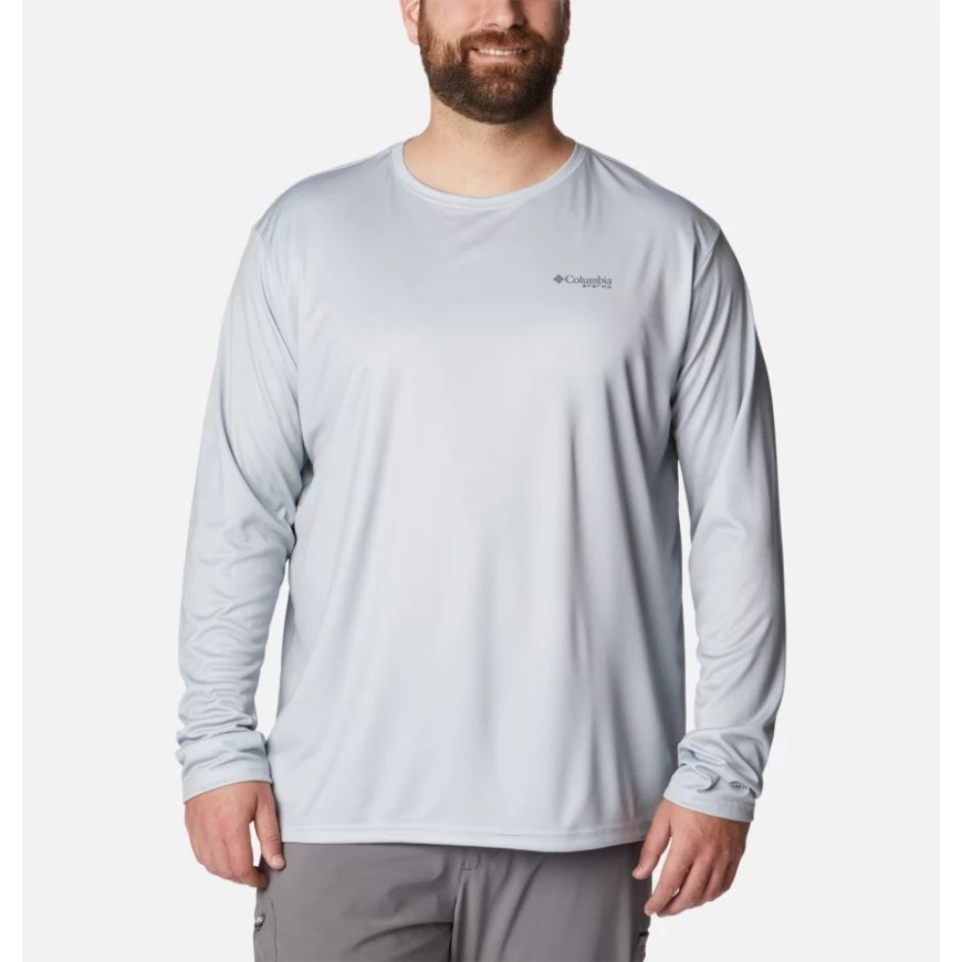 メンズ Pfg ターミナルタックル フィッシュフラッグ 長袖シャツ ビッグコロンビア クールグレー/ジョージアフィッシュ
