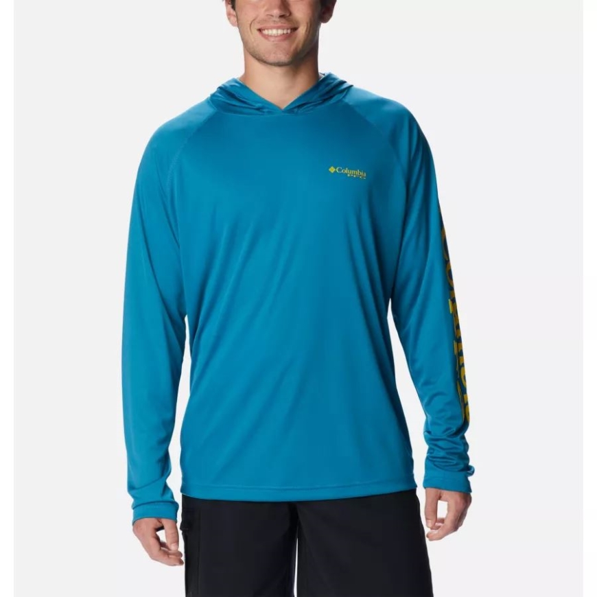 メンズ Pfg ターミナル タックル パーカー トール コロンビア ディープ マリン/レーザー レモン ロゴ