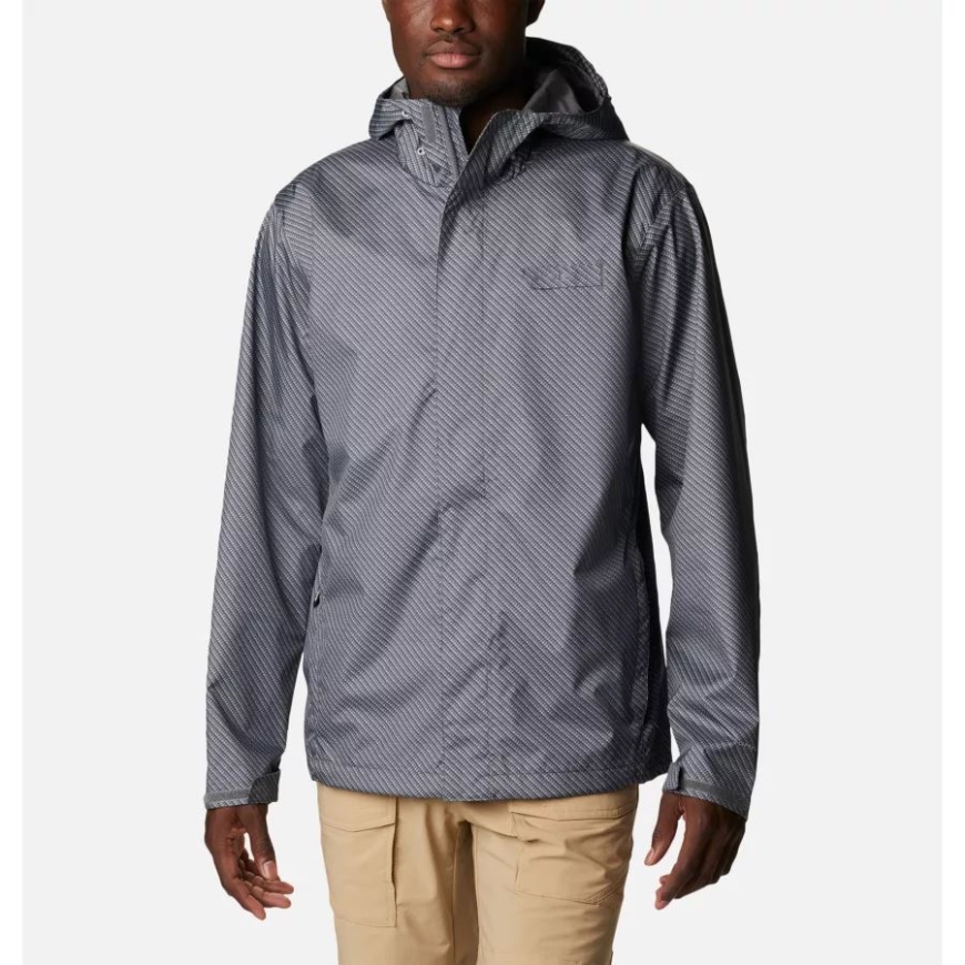 メンズ Pfg ターミナル タックル レイン シェル ジャケット シティ グレー カーボン ファイバー プリント コロンビア