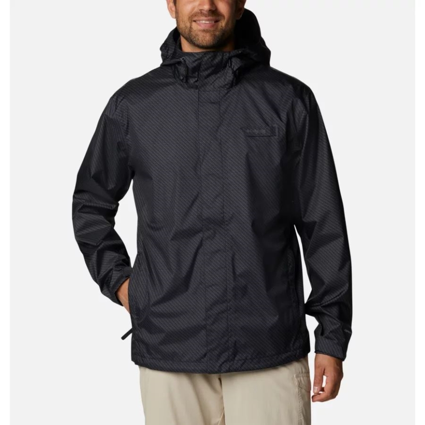 メンズ Pfg ターミナル タックル レイン シェル ジャケット コロンビア ブラック カーボン ファイバー プリント