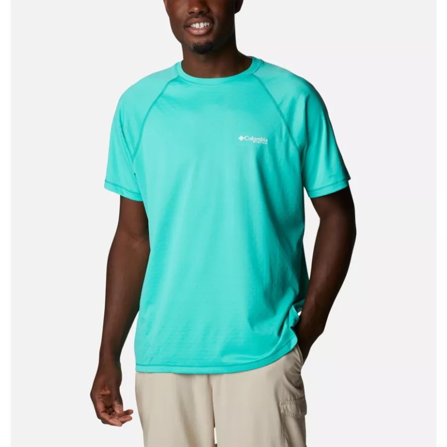 メンズ Pfg ゼロ ルールズ アイス ショート スリーブ シャツ コロンビア エレクトリック ターコイズ