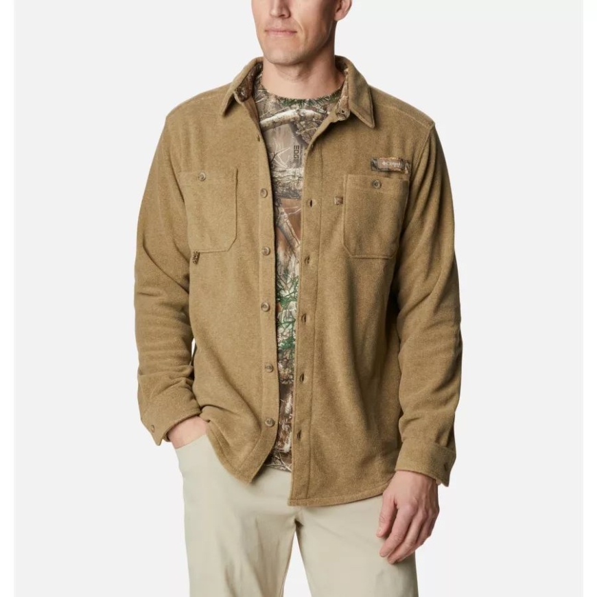 メンズ Phg バックテイル フリース オーバー シャツ コロンビア フラックス ヘザー