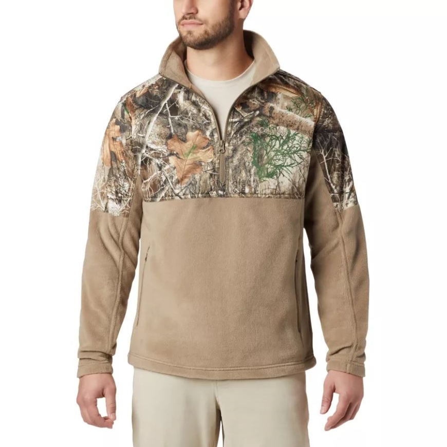 メンズ Phg フリース オーバーレイ 1/4 ジップ プルオーバー フラックス/RT エッジ コロンビア