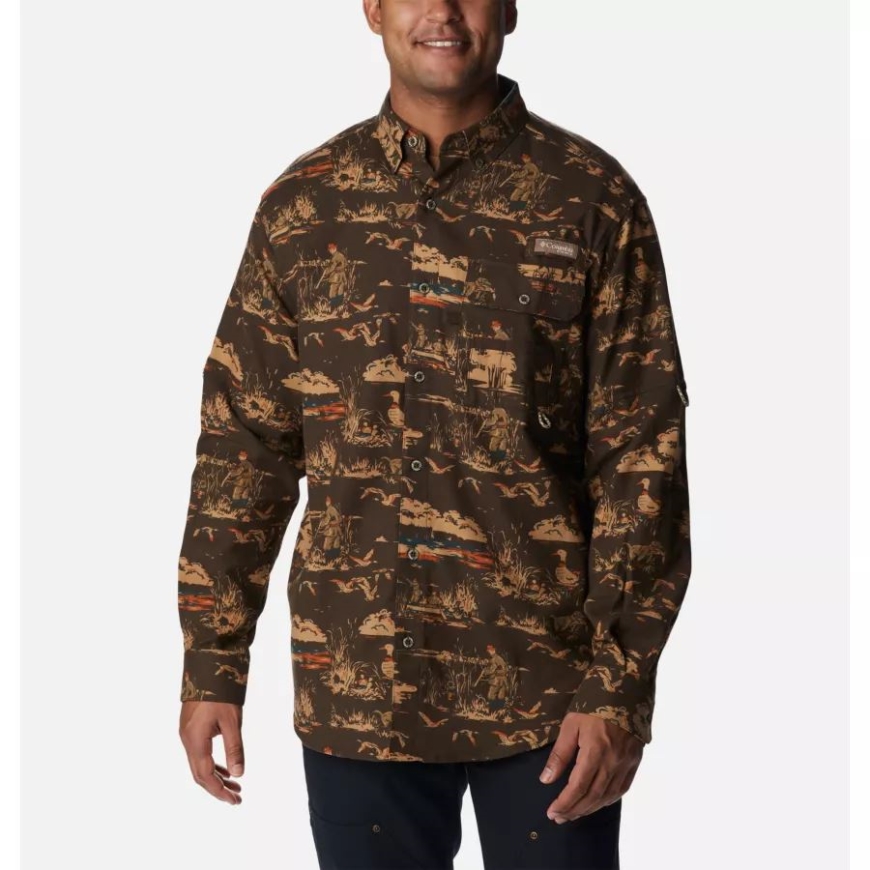 メンズ Phg シャープテイル フランネル コードバン ダック ドッグ プリント コロンビア