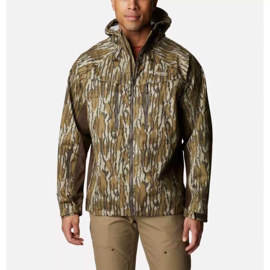 メンズ Phg トロフィー ラック サイレント レイン ジャケット コロンビア モス オーク ボトムランド