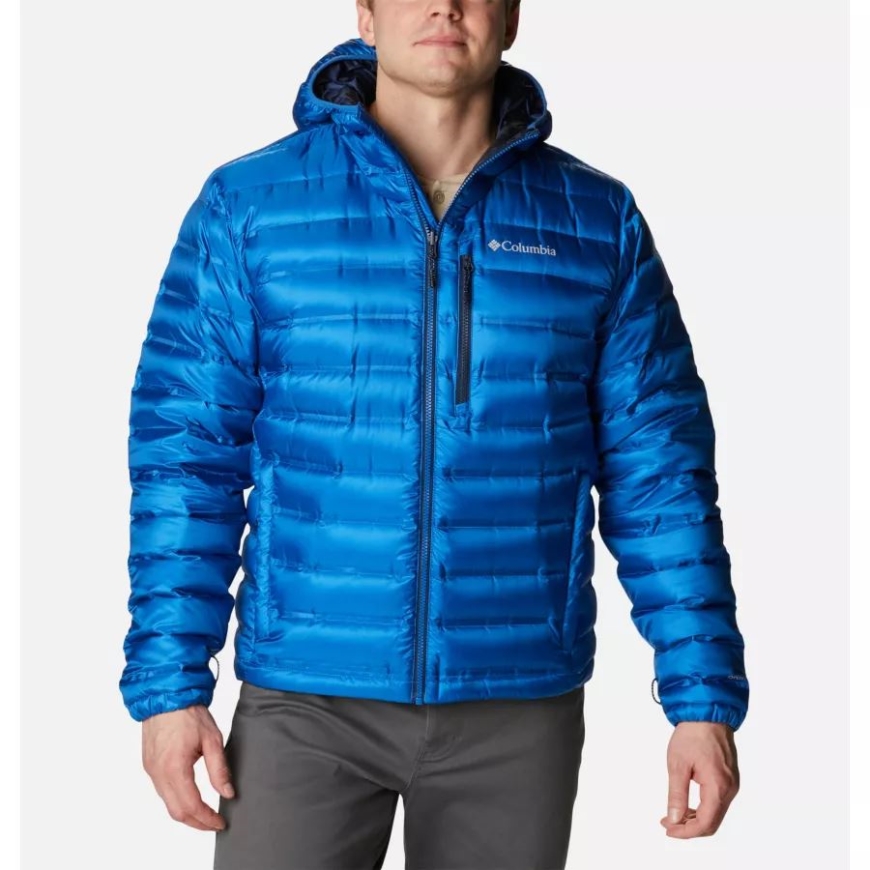 メンズ ペブル ピーク ダウン フード付きパファー ジャケット コロンビア ブライト インディゴ